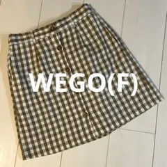 ベージュと白のチェック柄ミニスカート/WEGO(F)