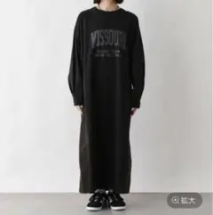 LEPSIM☆新品未使用☆切り替えロゴワンピース ブラック　フリーサイズ