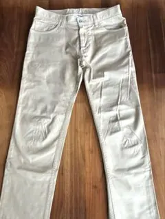 【美品】JUNMEN ジュンメン ストレッチ チノパンツ ベージュ M スリムのサムネイル