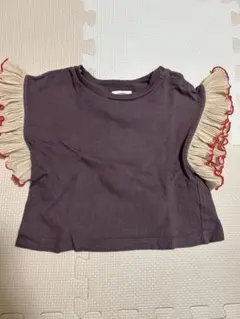 O&G ダークパープル フリル Tシャツ 80cm