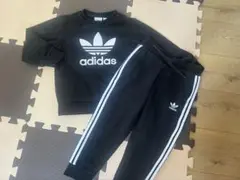 美品adidas 黒スウェット上下セット 100