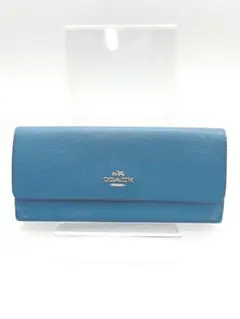 ☆新品未使用COACH 青 レザー 長財布 COACH コーチCOACHメンズ 長財布 財布 コーチメンズ財布 小銭