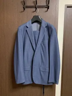 Mサイズ新品未使用！お洒落な最新セットアップスーツ！デニムブルー！快適仕様！