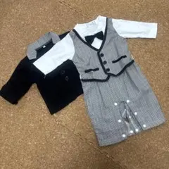 セレモニースーツ チェック柄 ボウタイ付き