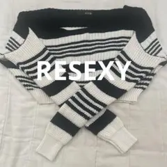 リゼクシー　ボーダー　RESEXYショート丈ボーダーニット　春服　長袖のサムネイル