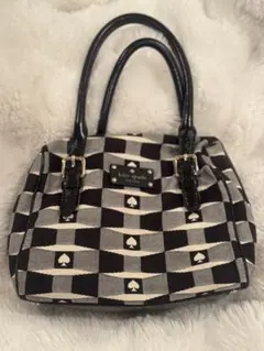 kate spade ハンドバッグ モノクロ スペード柄