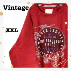 【人気】ヴィンテージビッグプリントスウェットビッグシルエット90s古着裏起毛