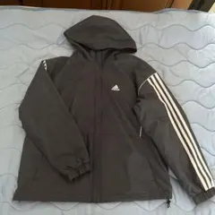 adidas フード付きジャケット グレー