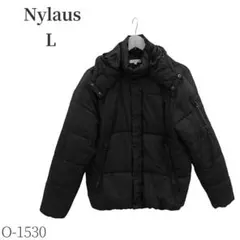 手洗い可⭐︎ナイラス中綿ジャケットLブラック フード取り外し可能 腕ポケット