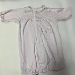 50 60 新生児 ロンパース ツーウェイオール ピンク 女の子 くま 肌着