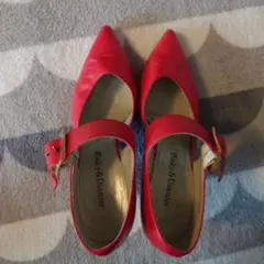 Pinky&Dianne 赤 ポインテッドトゥ サンダル