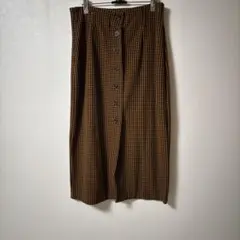 ZARA 茶色と黒のチェック柄タイトスカート