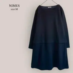 ニームNIMES✨美品✨長袖ワンピース　膝上丈　フレア　フォーマル◎のサムネイル