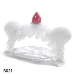 ［B021］ぬい服 いちご くま耳 ヘッドドレス ホワイト