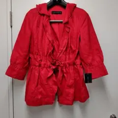 ZARA WOMAN レッド ジャケット フリル 七分袖のサムネイル