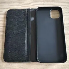 黒 手帳型 iPhone（14 Plus）ケース 本革（牛革）