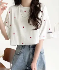 ★タグ付き★Classicalelf JaVaコラボミニハート刺繍Tシャツのサムネイル