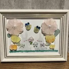 シーグラスアート 姉妹♡ うさぎ 北欧風インテリア雑貨