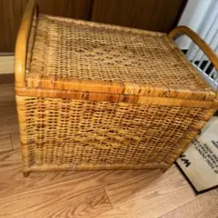ラタン 蓋付き収納ボックス 中型