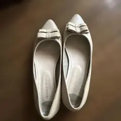 Oriental Traffic ベージュゴールドのラメ パンプス