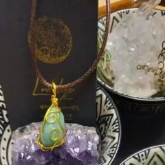 アマゾナイト　ゴールドワイヤー　ネックレス