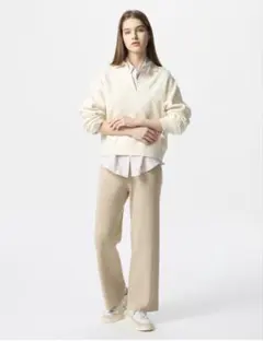 ユニクロ　ウォッシャブルニットリブニットパンツ