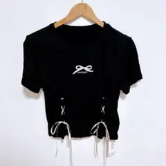 【新品未使用】Dazy デイジー（XXL）半袖 Tシャツ カットソー 紐リボン