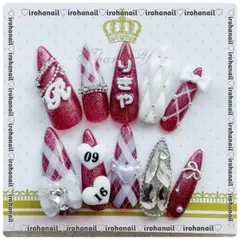 ネイルチップ オーダー受付中 量産型 ワンホン 推し活 y2k フレンチガーリー