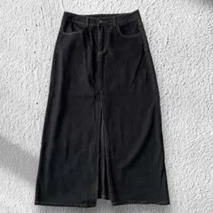 DAZY ブラックデニム ロングスカート スリットブラックデニムロングスカート
