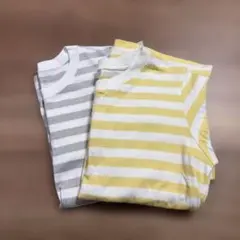 長袖カットソー2枚セット（イエロー・グレー）
