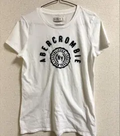 アバクロンビー&フィッチ A&F ロゴ刺繍 Tシャツ ホワイト M アバクロ