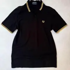 極美品 FRED PERRY 希少XL 半袖ポロシャツ 英国製 M12 黒 金