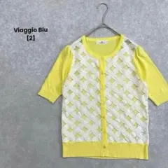 a1838＊Viaggio Blu 花柄レースニット　イエロー【2】フェミニンのサムネイル