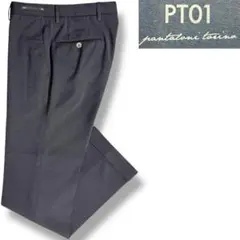J7407美品 PT01 トラベラーノープリーツスラックス チャコールグレー44