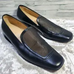 【美品】✨GUCCI グッチ 22.5cm 革靴 レザー 黒 メッシュ 35.5