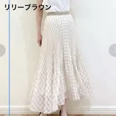 リリーブラウン ギンガムチェックプリーツスカート