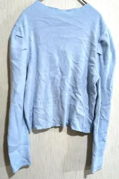 美品✨ライトブルー 長袖ニットセーターレディースカジュアル