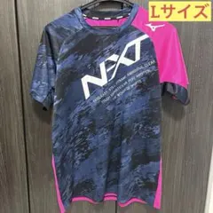 Mizuno バドミントン テニス シャツ Lサイズ ネイビー/ピンク