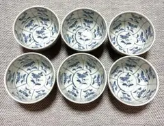 和食器 染付 花文様 丼ぶり 丼茶碗　6個セットのサムネイル