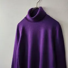 a3 良品 ユニクロ カシミヤ100％ 長袖ニット セーター 紫/M