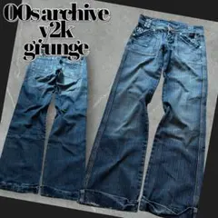 00s semi buggy flare denim pants y2k
