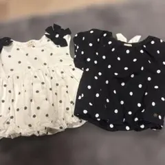 petit mainドット柄 半袖シャツ 90cm 2着