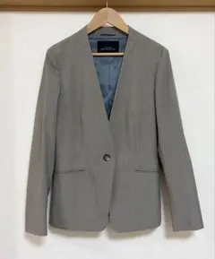 【美品】GREEN LABEL RELAXING ノーカラージャケット グレー