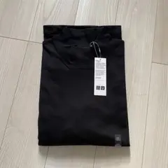 新品　ユニクロ　ブラッシュドモックネックTシャツ　長袖　ブラック　4XL