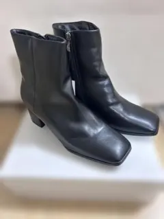 【新品タグ付】basement スクエアショートブーツ　BLACK 24.5cm