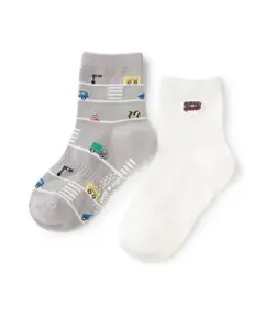 ［新品未開封］petit main 乗り物クルーソックス2P Sサイズ