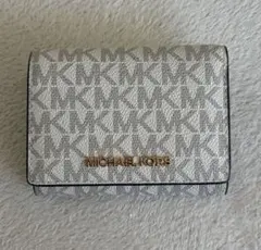 MICHAEL KORS マイケルコース 三つ折り財布 ホワイトMKシグネチャー