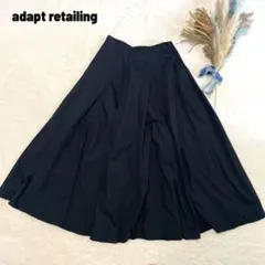 アダプトリテイリング ロング丈ギャザースカート 後ろウエストゴム 体型カバー
