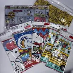 SNOOPY ミニタオル5枚 ＆ ミニトートバッグ2個　7点セット