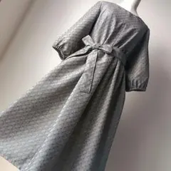 219) 着物リメイク ワンピース ギャザーワンピース ロング ウール